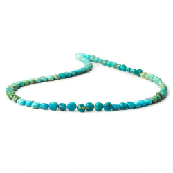 4.5mm Turquoise Plain Coins 13 inch 73 beads A (ONLINE ORDER ONLY)