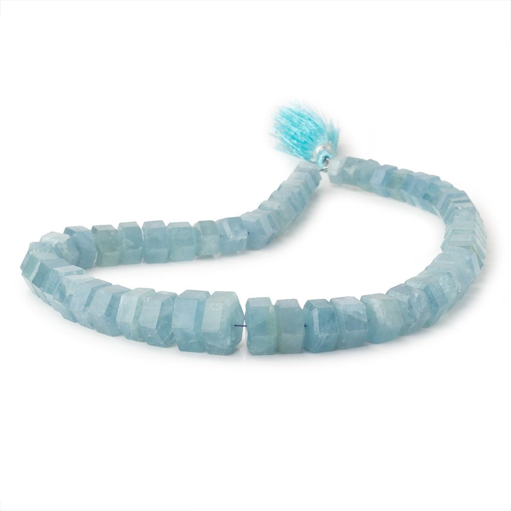 4.5x6.5-7.5x12mm Aquamarine Faceted Hexagon Beads 13 inch 59 pieces AA (ONLINE ORDER ONLY)