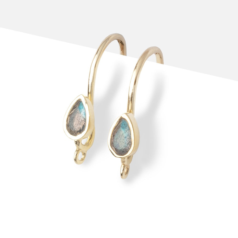 Vermeil Labradorite Tear Drop Earwire Set of 2 pieces (ONLINE ORDER ONLY)