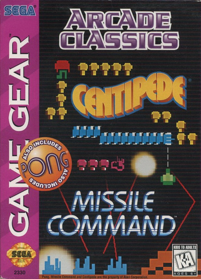 Arcade Classics (Sega Game Gear) (ONLINE ORDER ONLY)