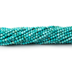 2.2mm Turquoise Micro Faceted Round Beads 12.5 inch 150 pieces AA (ONLINE ORDER ONLY)