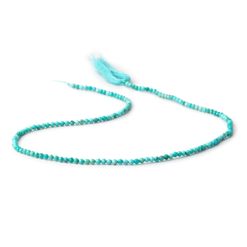 2.2mm Turquoise Micro Faceted Round Beads 12.5 inch 150 pieces AA (ONLINE ORDER ONLY)