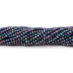 2.5mm Ethiopian Black Opal Micro Faceted Rondelle Beads 12.5 inch 166 pieces AA (ONLINE ORDER ONLY)