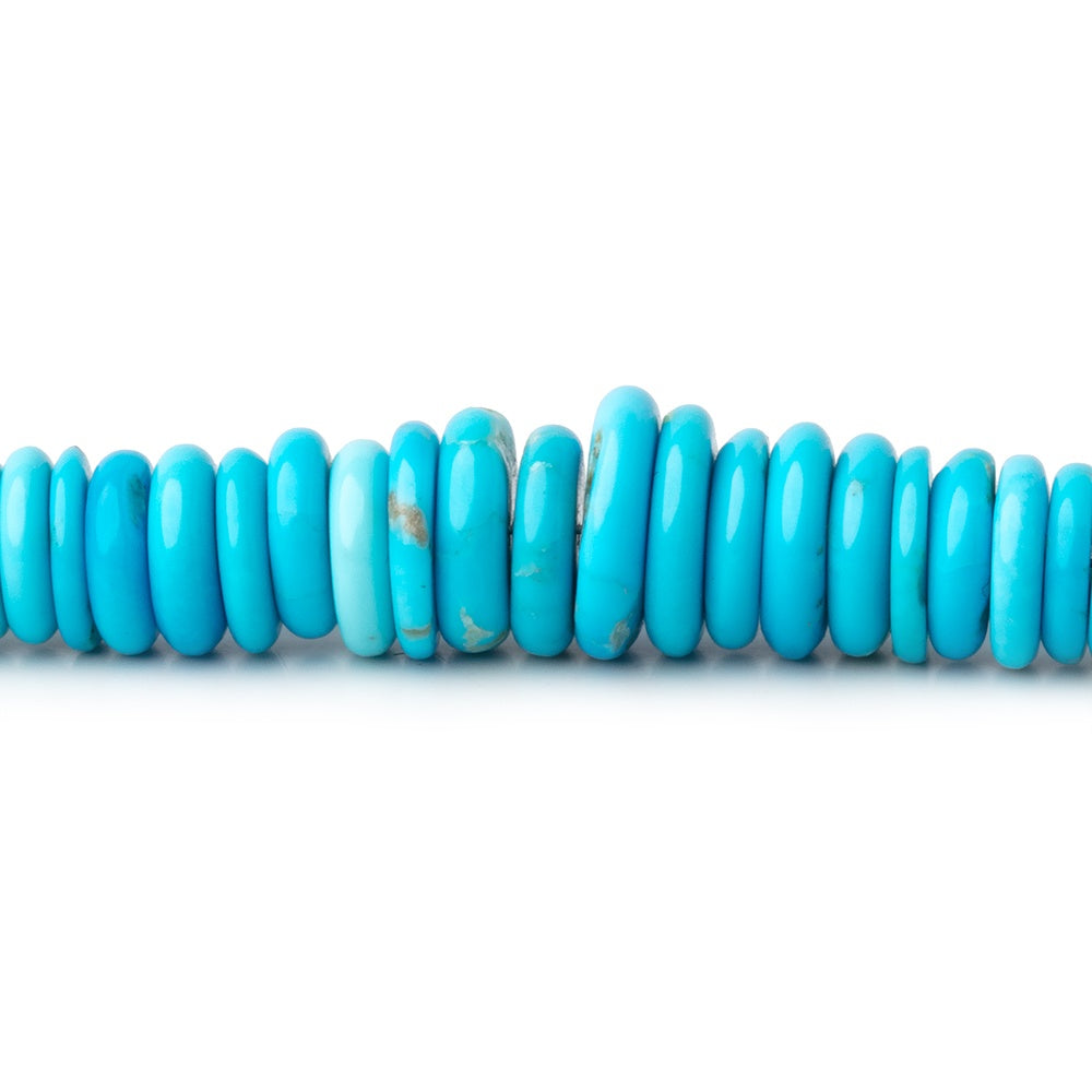 4-10mm Sleeping Beauty Turquoise Plain Heishi Beads 18 inch 255 pieces AA (ONLINE ORDER ONLY)
