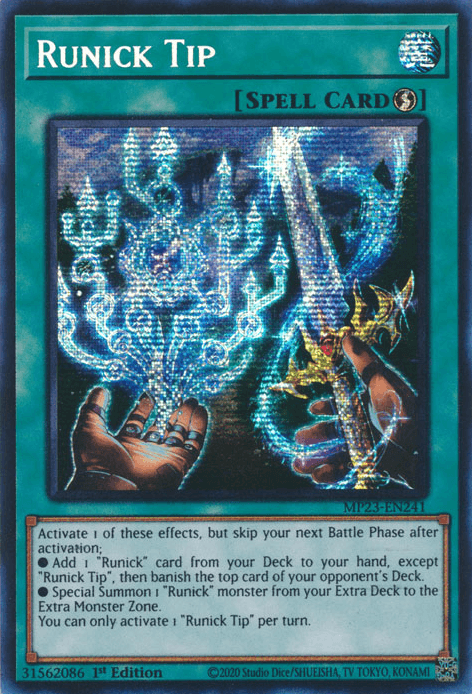 Runick Tip [MP23-EN241] Prismatic Secret Rare (ONLINE ORDER ONLY)