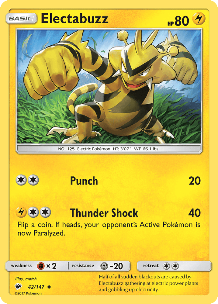 Electabuzz (42/147) [Sun & Moon: Burning Shadows] (Online Only)