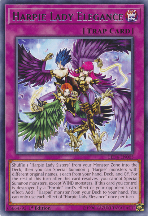 Harpie Lady Elegance [LED4-EN005] Rare (ONLINE ORDER ONLY)