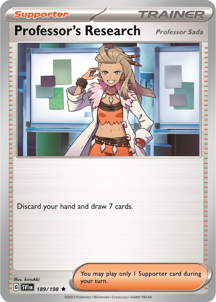 Professor's Research (189/198) (Theme Deck Exclusive) [Scarlet & Violet: Base Set] (Online Only) (ONLINE ORDER ONLY)