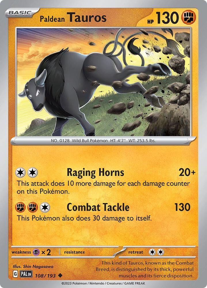 Paldean Tauros (108/193) [Scarlet & Violet: Paldea Evolved] (Online Only) (ONLINE ORDER ONLY)