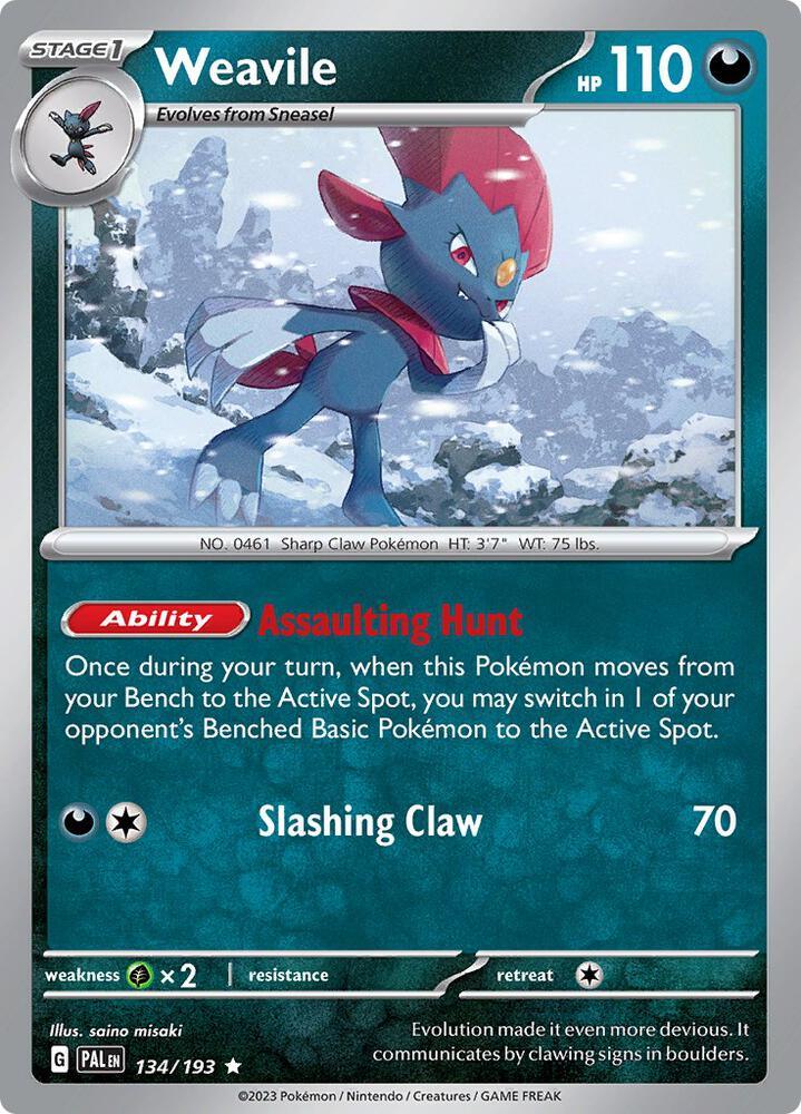 Weavile (134/193) [Scarlet & Violet: Paldea Evolved] (Online Only) (ONLINE ORDER ONLY)