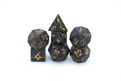 Matt Black with Gold Barbarian Dice Set (ONLINE ORDER ONLY)