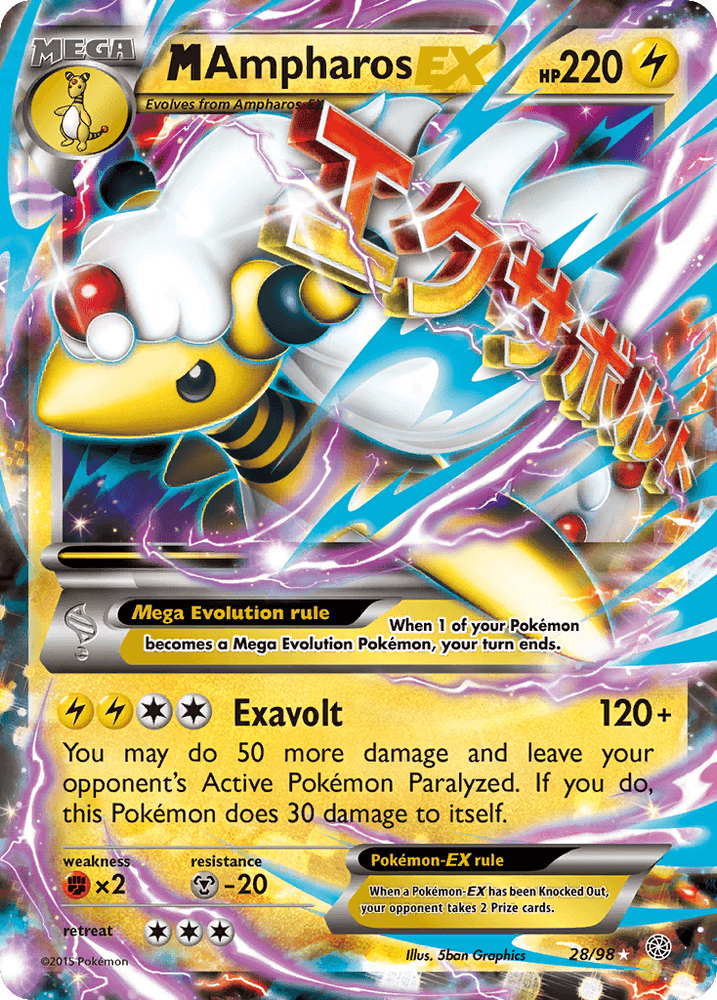 M Ampharos EX (28/98) [XY: Ancient Origins] (Online Only)