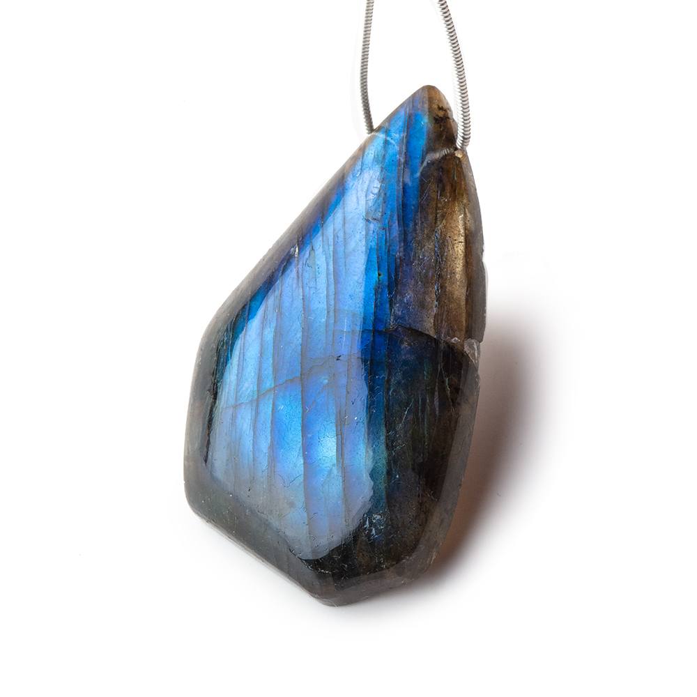49x27x9mm Neon Blue Labradorite fancy shape focal bead 1 piece (ONLINE ORDER ONLY)