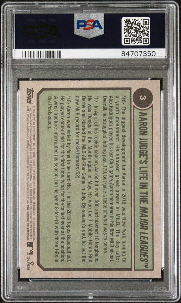 2023 TOPPS HERITAGE AARON JUDGE TRIBUTE  #3 - PSA 10 (Online Order Only)