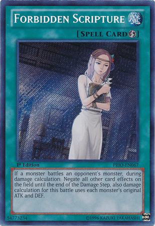 Forbidden Scripture [PRIO-EN067] Secret Rare (ONLINE ORDER ONLY)
