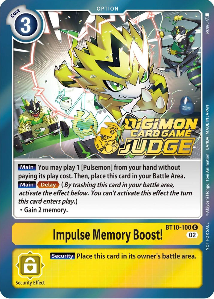 Impulse Memory Boost! [BT10-100] (Judge Pack 3) [Xros Encounter Promos] (ONLINE ORDER ONLY)