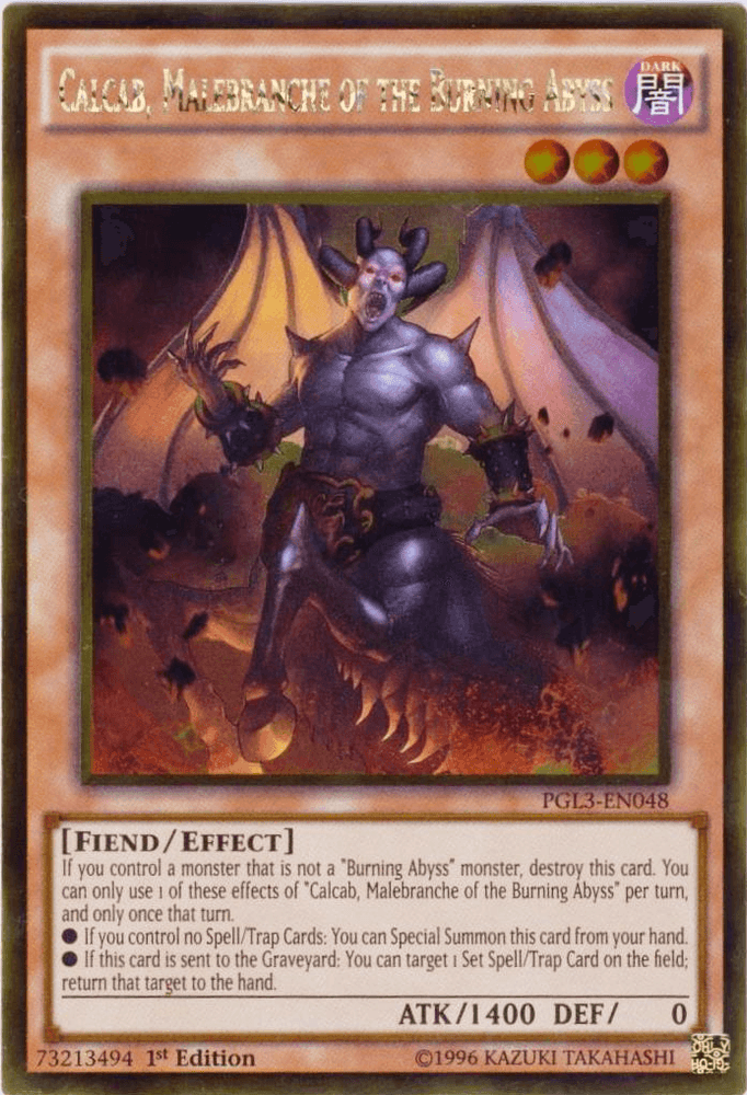 Calcab, Malebranche of the Burning Abyss [PGL3-EN048] Gold Rare (ONLINE ORDER ONLY)