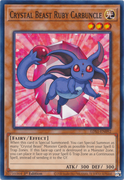 Crystal Beast Ruby Carbuncle [LDS1-EN092] Common (ONLINE ORDER ONLY)