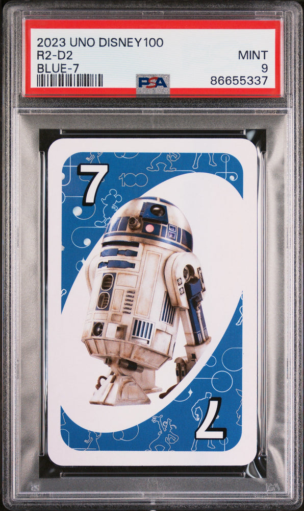 2023 UNO DISNEY 100 R2 D2 BLUE 7 PSA 9 (Online Order Only)