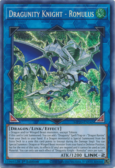 Dragunity Knight - Romulus [MP20-EN145] Prismatic Secret Rare (ONLINE ORDER ONLY)