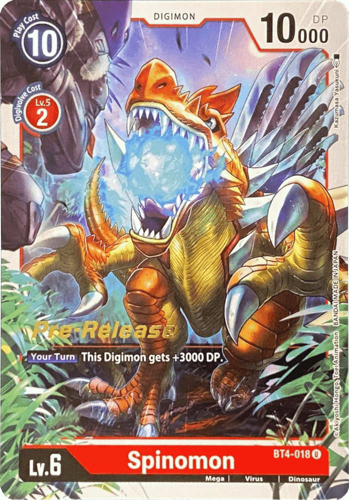 Spinomon [BT4-018] [Great Legend Pre-Release Promos] (ONLINE ORDER ONLY)