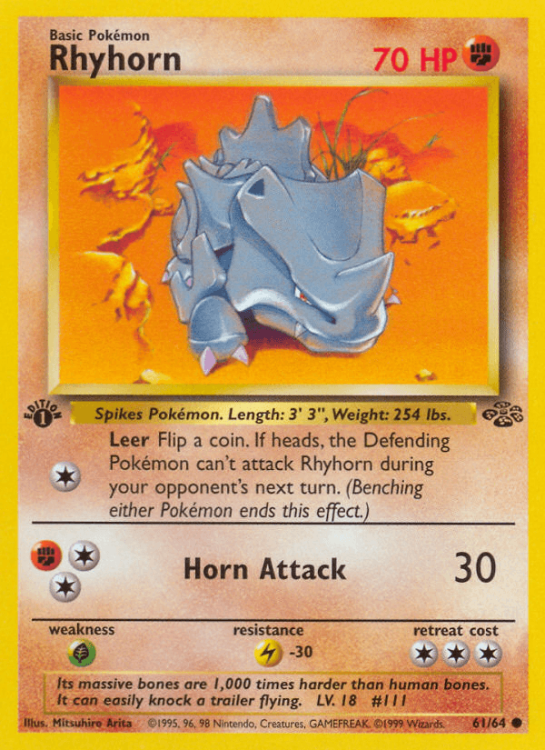 Rhyhorn (61/64) [Jungle 1st Edition] (Online Only)