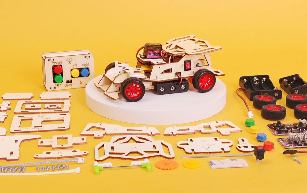 Steering Remote-Controlled Car DIY Kit, Educational STEM Toy (ONLINE ORDER ONLY)