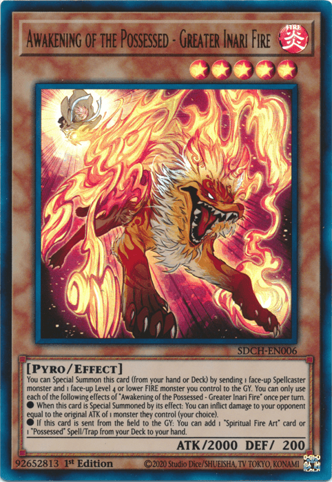 Awakening of the Possessed - Greater Inari Fire [SDCH-EN006] Ultra Rare (ONLINE ORDER ONLY)