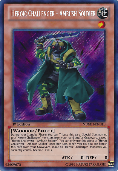 Heroic Challenger - Ambush Soldier [NUMH-EN010] Secret Rare (ONLINE ORDER ONLY)