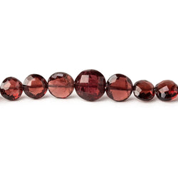 4mm - 8mm Mozambique Garnet faceted coins 16 inches 79 beads AAA (ONLINE ORDER ONLY)
