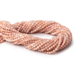 4mm Angel Skin Moonstone Plain Rounds 15.5 inch 95 beads AA (ONLINE ORDER ONLY)