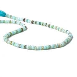 4mm Blue Peruvian Opal faceted rondelle beads 13 inch 120 pieces