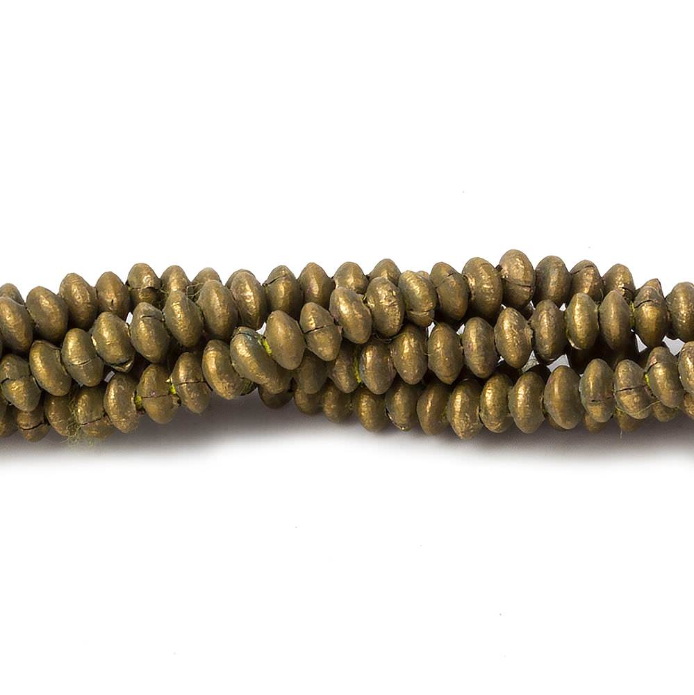 4mm Brass Matte Disc Beads 8 inch 95 pieces (ONLINE ORDER ONLY)