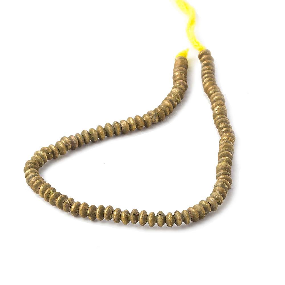4mm Brass Matte Disc Beads 8 inch 95 pieces (ONLINE ORDER ONLY)