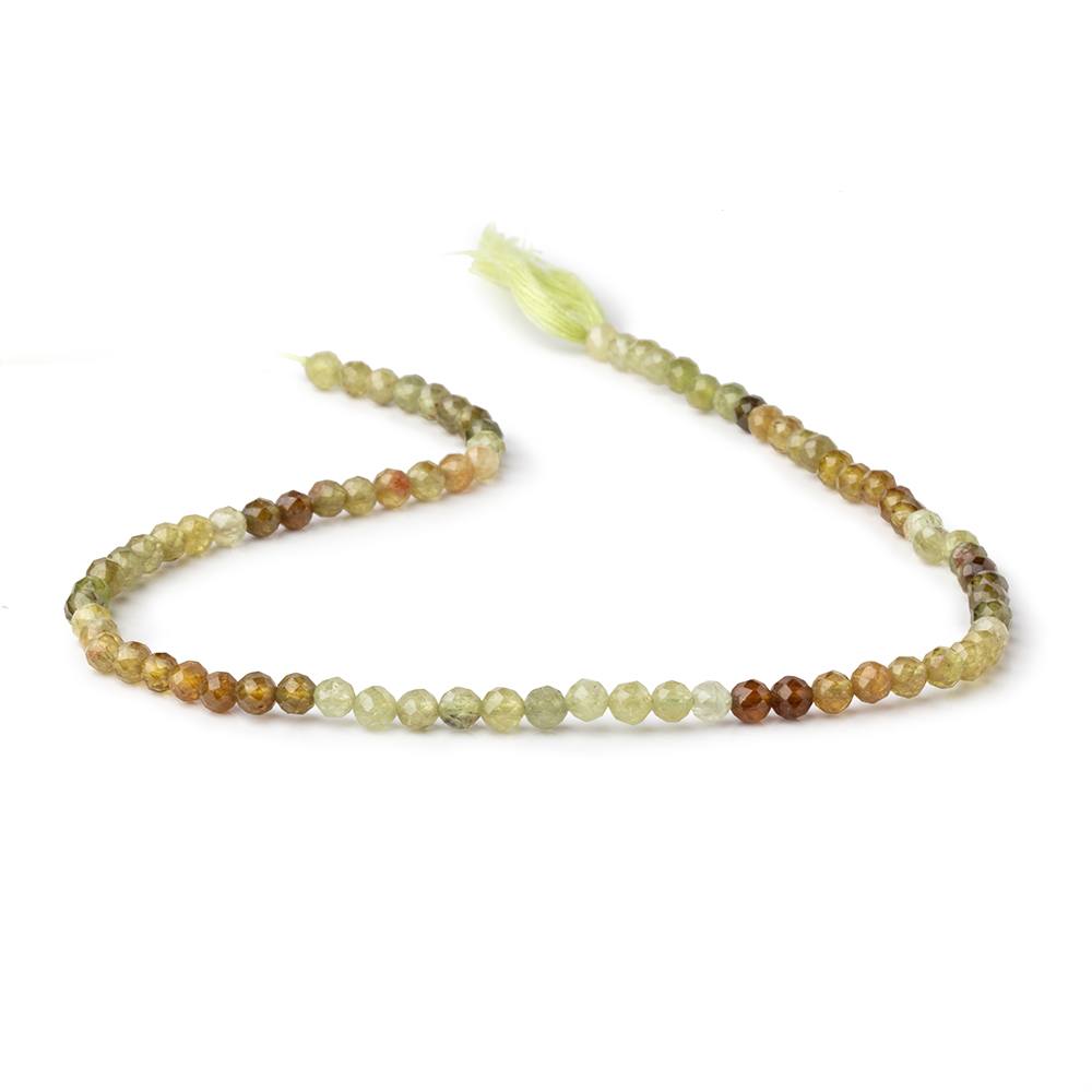 4mm Grossular Garnet Micro Faceted Round Beads 12 inch 78 pieces (ONLINE ORDER ONLY)