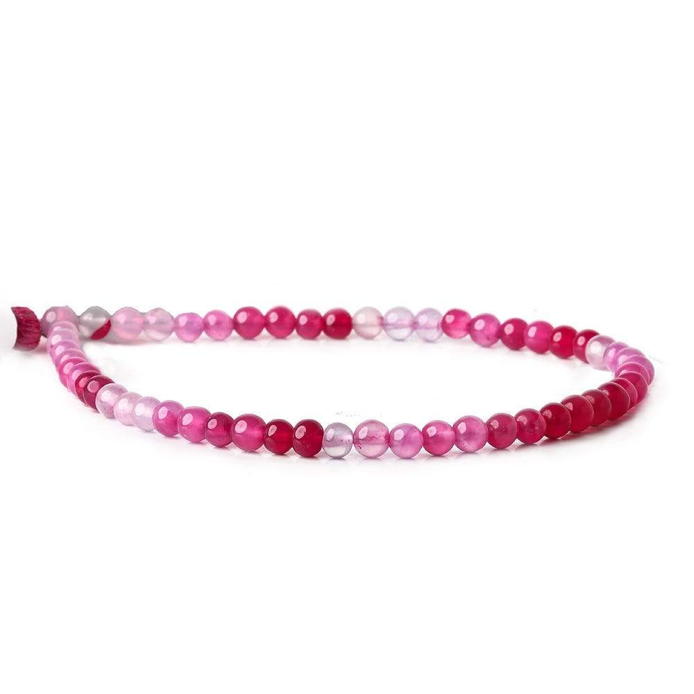 4mm Hot Pink Chalcedony Plain Rounds 8 inch 54 beads (ONLINE ORDER ONLY)