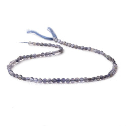 4mm Iolite Checkerboard Faceted Calibrated Coin Beads 12.5 inch 92 pieces (ONLINE ORDER ONLY)