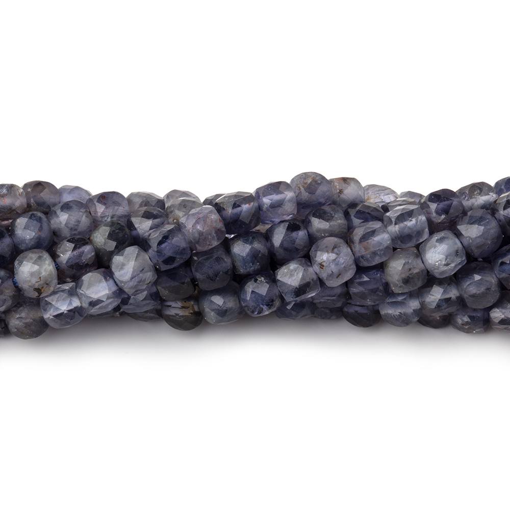 4mm Iolite Micro Faceted Cube Beads 12 inch 75 pieces (ONLINE ORDER ONLY)