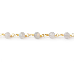 4mm Labradorite Micro Faceted Rounds on Gold Plated Chain (ONLINE ORDER ONLY)