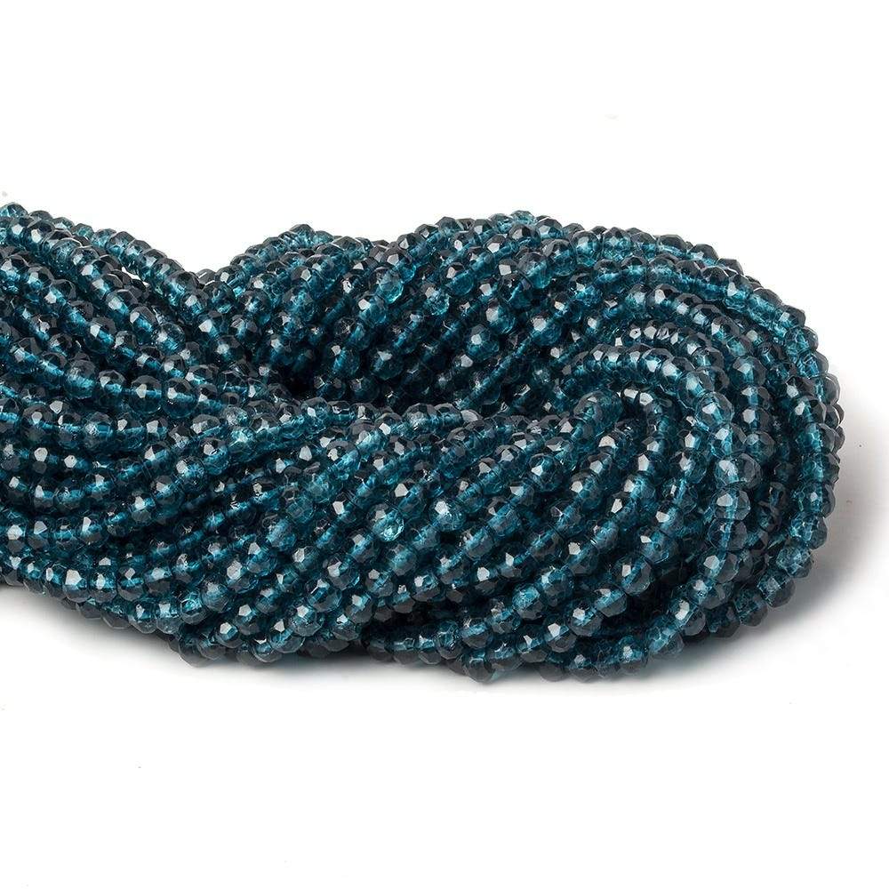 4mm London Blue Quartz Faceted Rondelle Beads 13 inch 100 pieces
