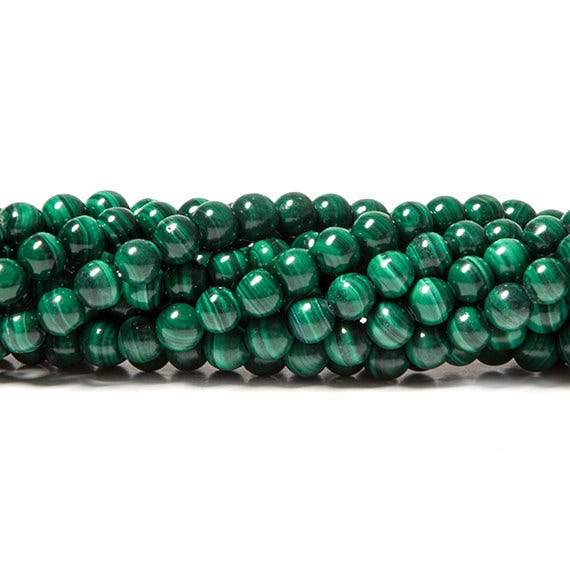 4mm Malachite plain round beads 16 inch 100 pieces (ONLINE ORDER ONLY)