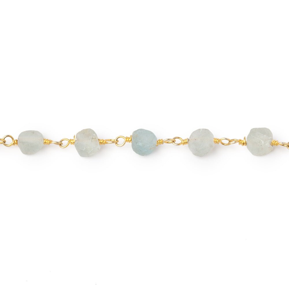 4mm Matte Beryl Hand-Cut Coins on Gold Plated Chain (ONLINE ORDER ONLY)