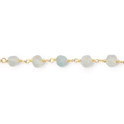 4mm Matte Beryl Hand-Cut Coins on Gold Plated Chain (ONLINE ORDER ONLY)