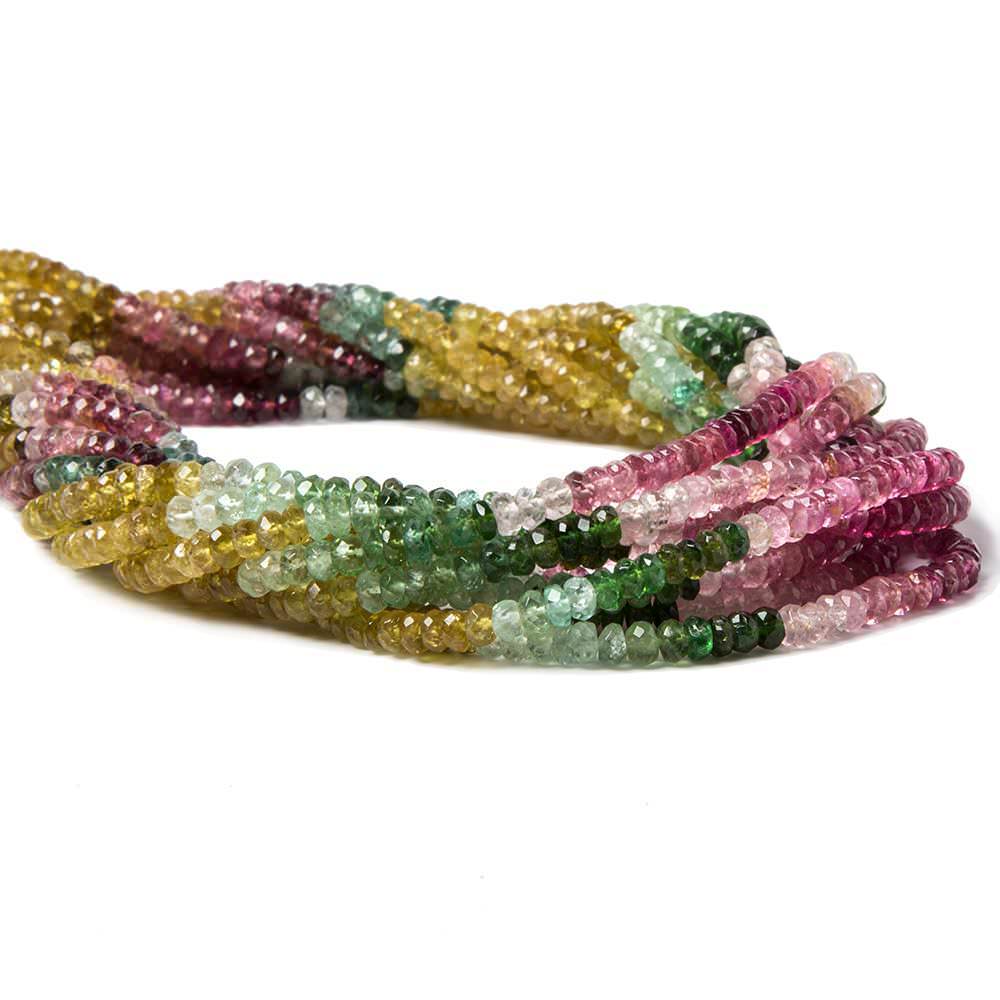 3.5mm Multi Color Afghani Tourmaline Faceted Rondelle