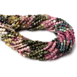 4mm Multi Color Tourmaline checkerboard calibrated faceted coins 12.5 inch 85 beads (ONLINE ORDER ONLY)