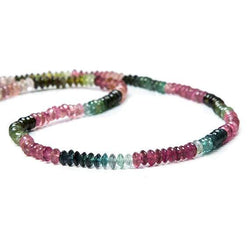 4mm Multi Color Tourmaline Plain Rondelle (ONLINE ORDER ONLY)