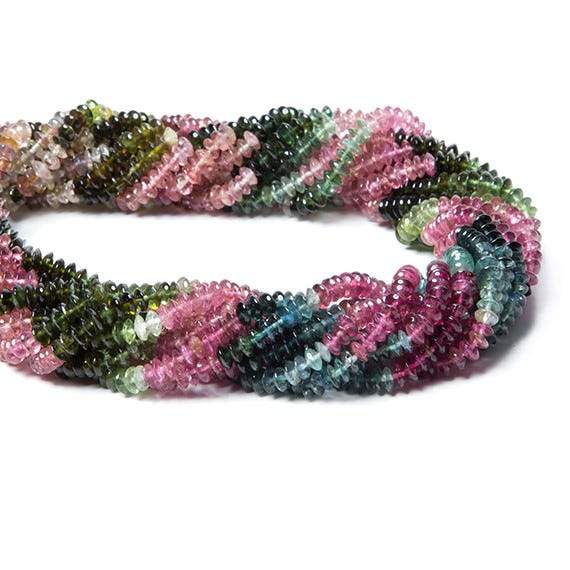 4mm Multi Color Tourmaline Plain Rondelle (ONLINE ORDER ONLY)