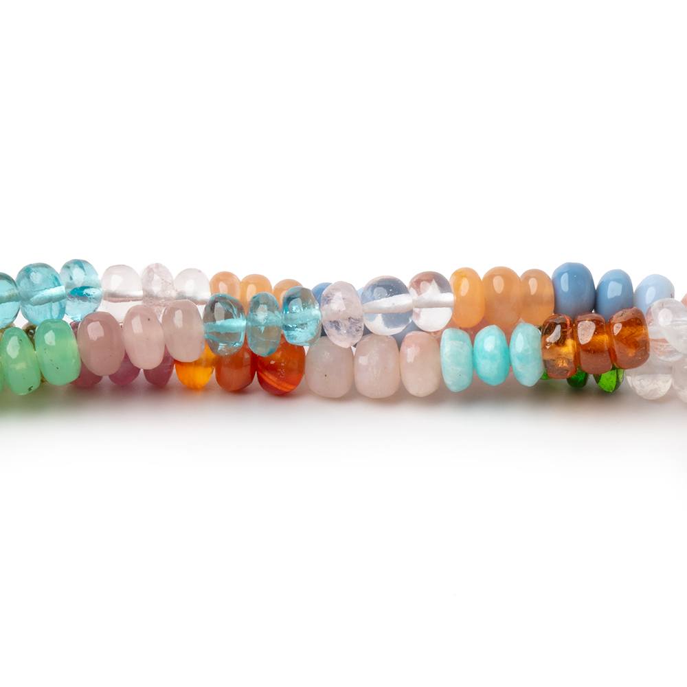 4mm Multi Gemstone Plain Rondelle Beads 36 inch 366 pieces AA (ONLINE ORDER ONLY)