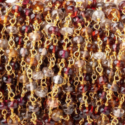4mm Multi Gemstone Plain Rondelle Beads on Vermeil Chain (ONLINE ORDER ONLY)