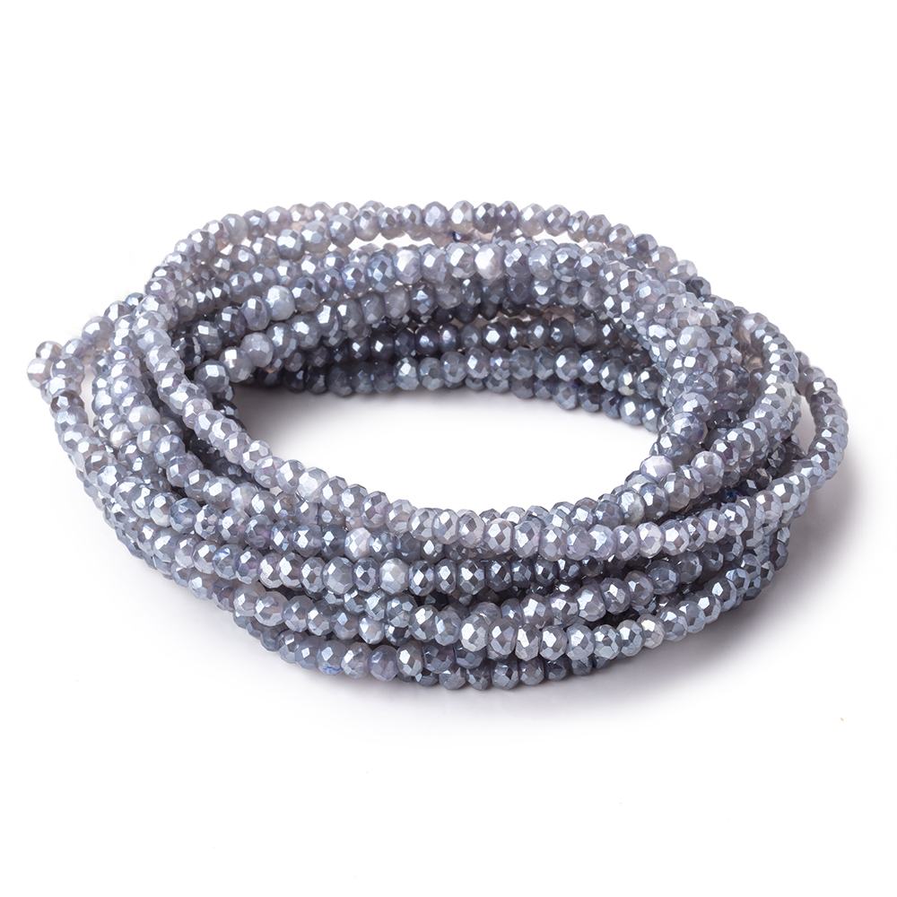 4mm Mystic Grey Moonstone Faceted Rondelle Beads 16 inch 133 pieces (ONLINE ORDER ONLY)